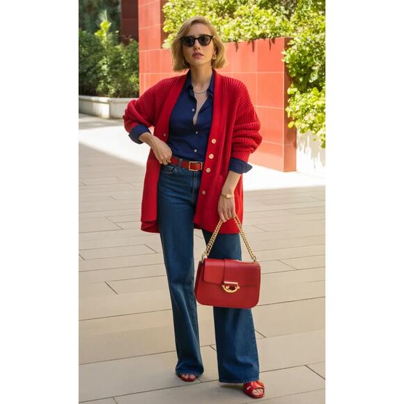 Vintage Ralph Lauren Reversible Black Red Leather Belt | Gold Buckle 90s Y2K - Picture 11 of 15